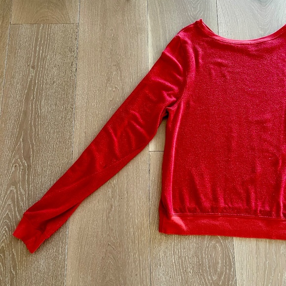 Wildfox Red Christmas Tree Baggy Beach Jumper Size Large - Picture 9 of 13